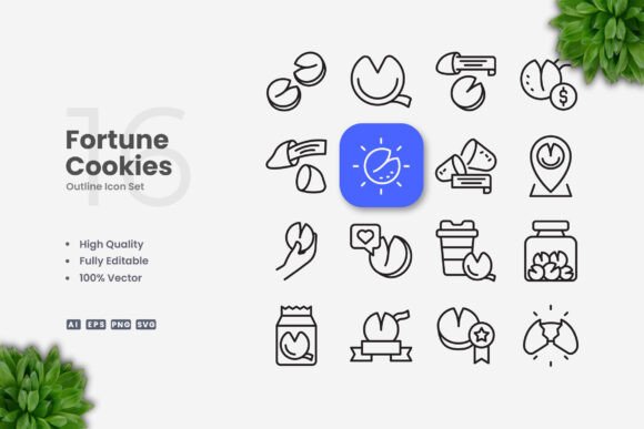 Fortune Cookies Icons: A Simple Graphic Design Asset for Crafters
