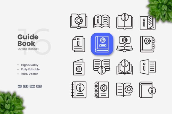 Guide Book Icons: A Simple Graphic Design Asset for Commercial Use