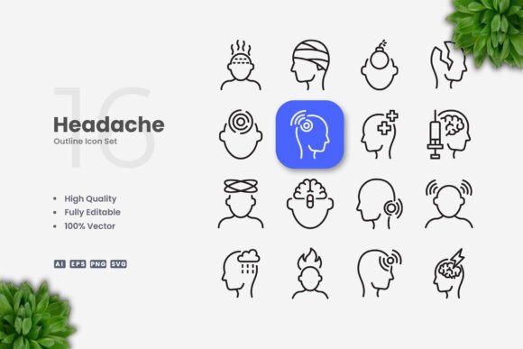 Headache Icons: A Simple Graphic Design Asset for Real Crafting Projects