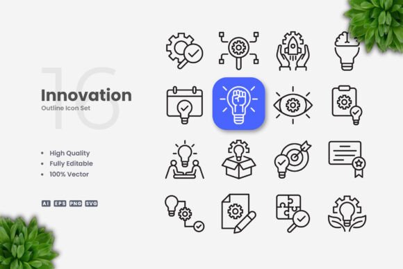 Innovation Icons: A Simple Graphic Design Asset for Crafters