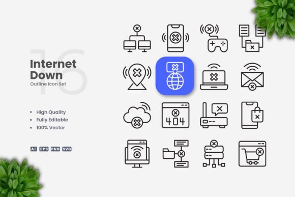 Internet Down Icons: A Simple Design Asset for Local Business Branding