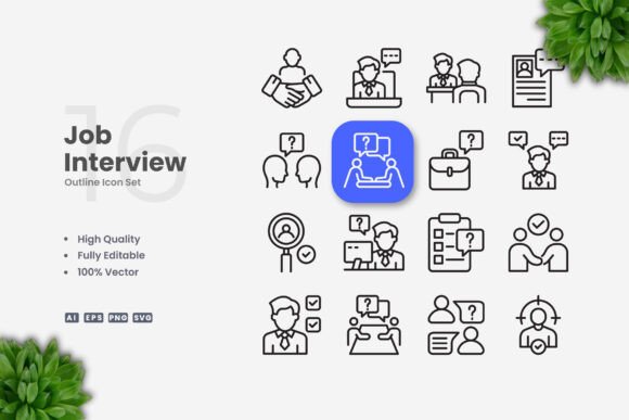 Job Interview Icons Graphics: A Designer’s Review