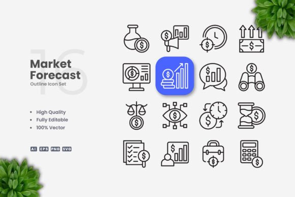 Market Forecast Icons Graphics Review