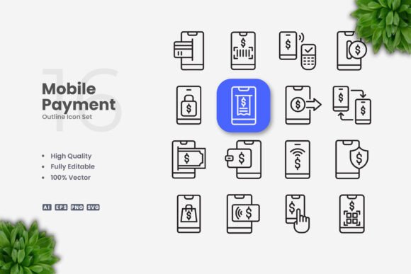 Mobile Payment Icons Graphics Review