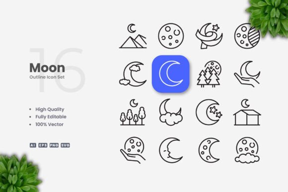 Moon Icons Graphics and Icons Review