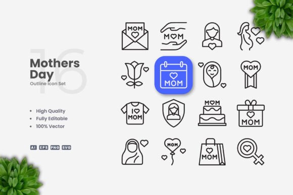 Mothers Day Icons Graphics Review