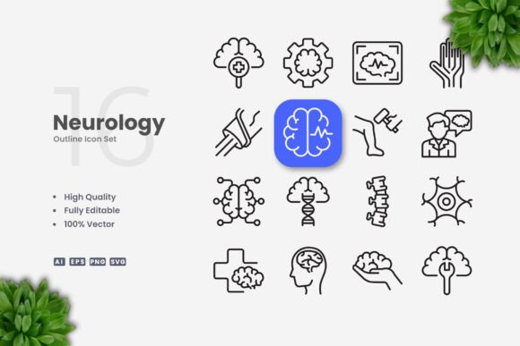 Neurology Icons Graphics Review