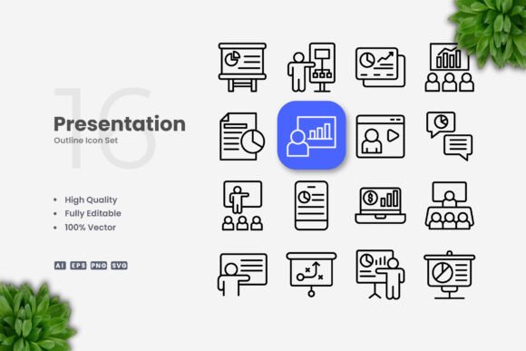 Presentation Icons Graphics Review