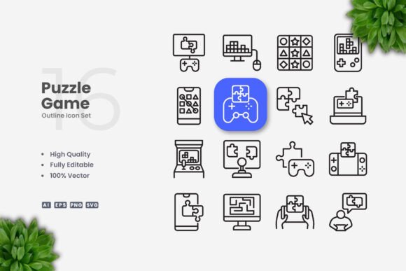 Puzzle Game Icons Graphics Review