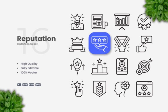 Reputation Icons: Essential Graphics and Icons for Editorial Publishing