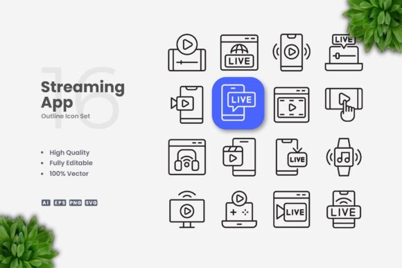 Review: Streaming App Icons for Embroidery Projects