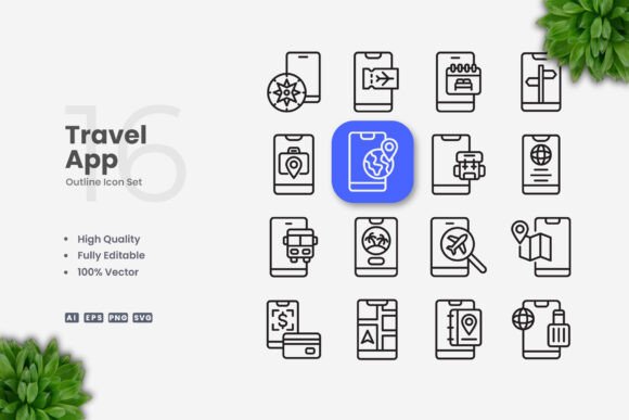 Reviewing Travel App Icons for Embroidery Projects