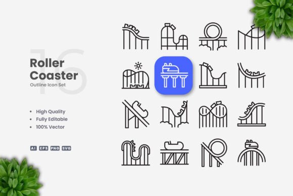 Roller Coaster Icons Graphics Review