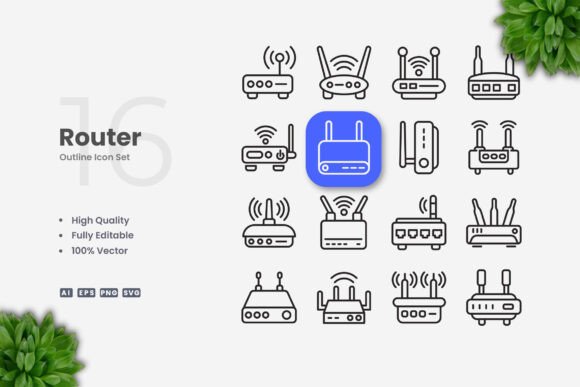 Router Icons Graphics Review for Client Projects