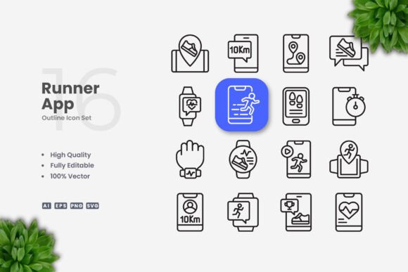 Runner App Icons Graphics Review for Crafters