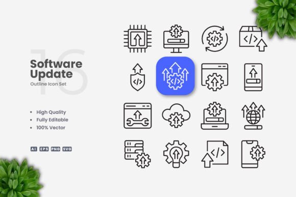 Software Update Icons Graphics Review