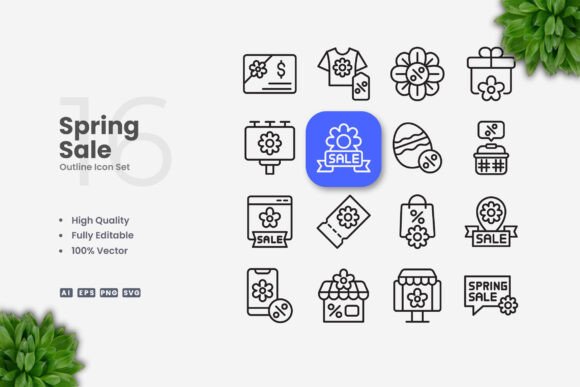 Spring Sale Icons Graphics Review