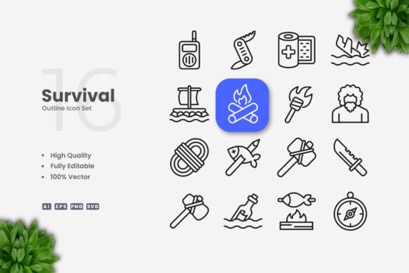 Survival Icons Graphics Review