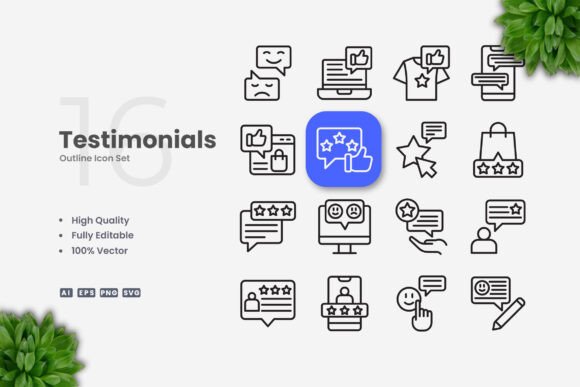 Testimonials Icons Graphics Review