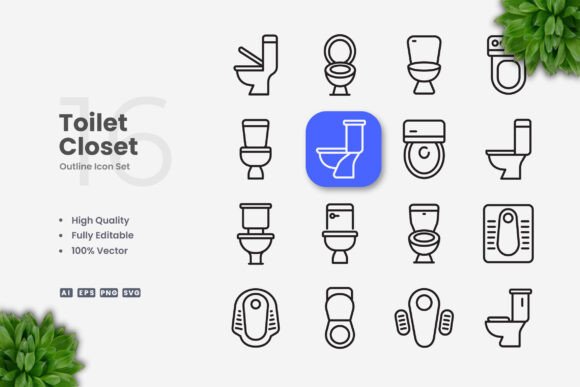 Toilet Icons Graphics and Icons Review