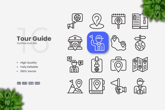 Tour Guide Icons: Essential Graphics for Local Brand Identity