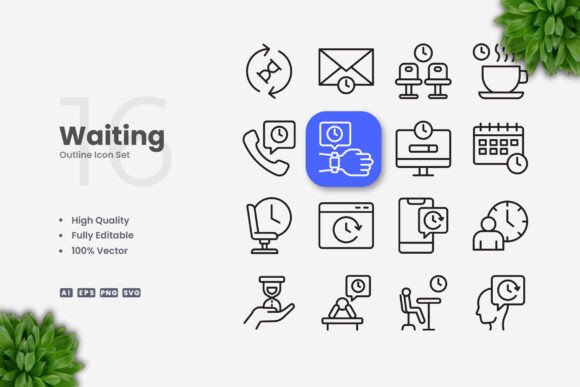 Waiting Icons: Graphics and Icons for Modern Branding