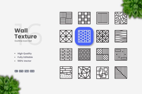 Wall Texture Icons: Professional Graphics for Local Brand Identity
